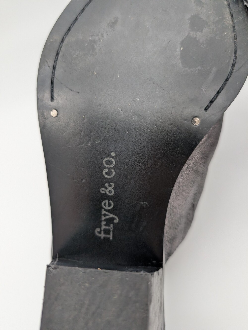 Frye & Co Phoenix Studded Heeled Mule Gray, Silver And Black 7.5M - Picture 8 of 11